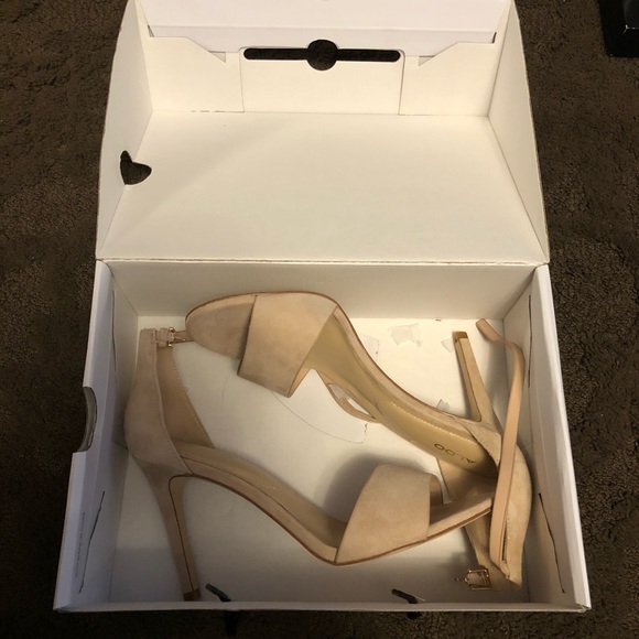 Neutral Beige Strap Heels - Picture 3 of 7
